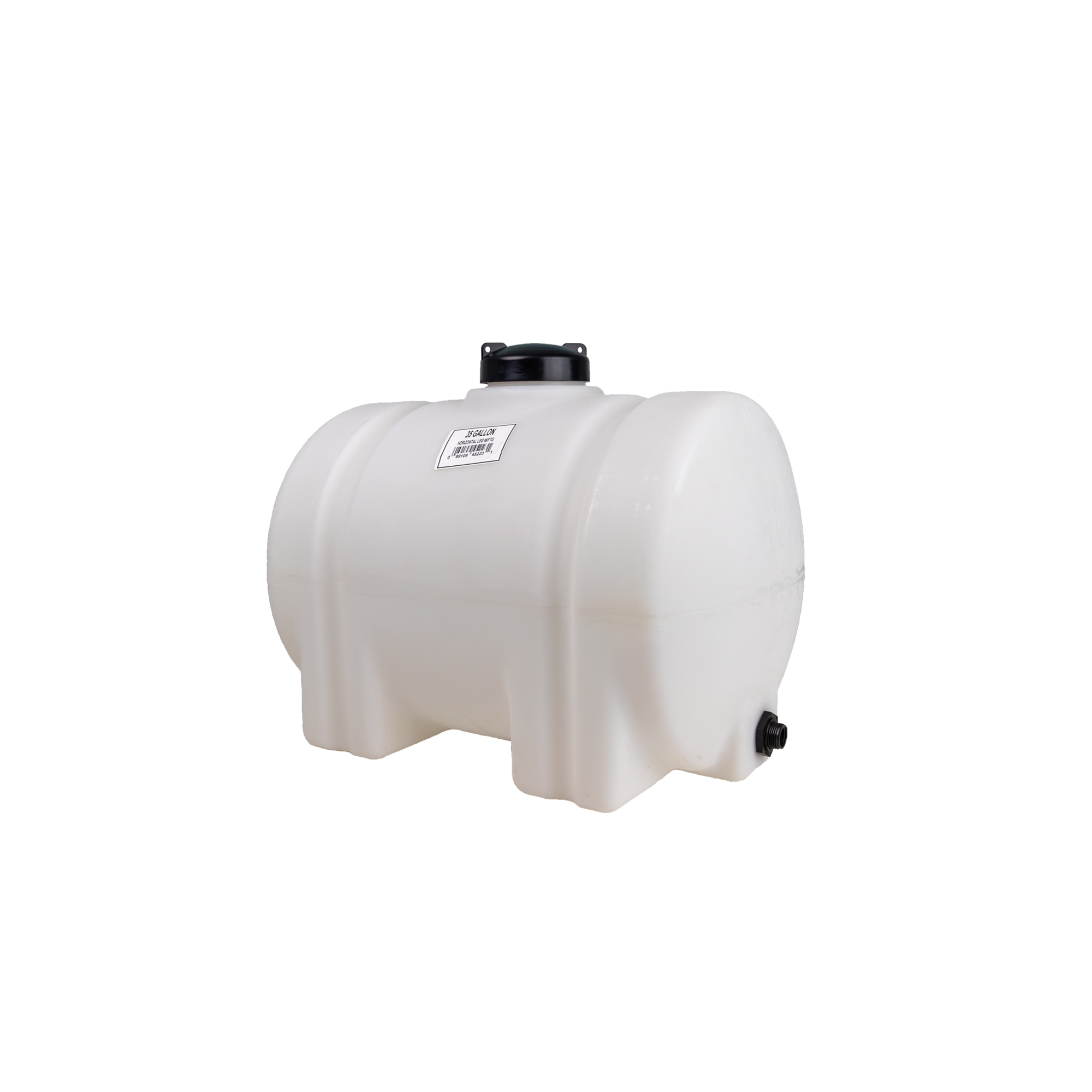 Norwesco, 35 Gallon Horizontal Leg Tank, Max. Capacity 35 Gal, Max. PSI 0 Material Polyethylene, Model# 45223-DS